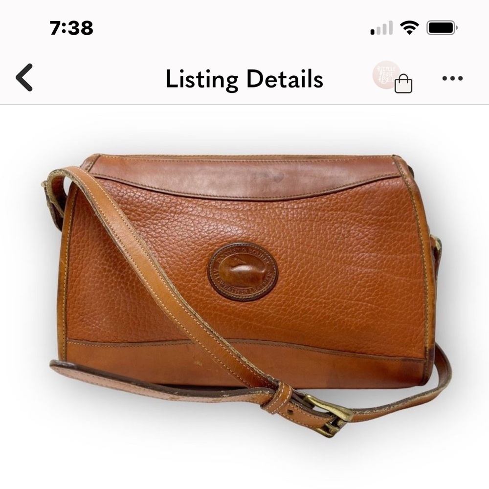 Vintage Dooney & Bourke R19 Classic All Weather Leather Purse British Tan Brown